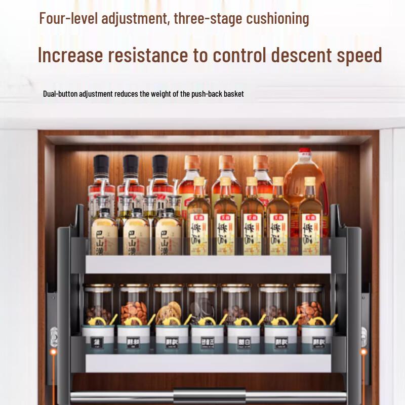 Beifu Kitchen Wall Cabinet Pull-Down Storage Rack