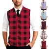Men's Striped Plaid Print Tank Top Knitted Button,Down Shirt | Sleeveless Casual Button,Up Vest With Collar For Daily & Layering