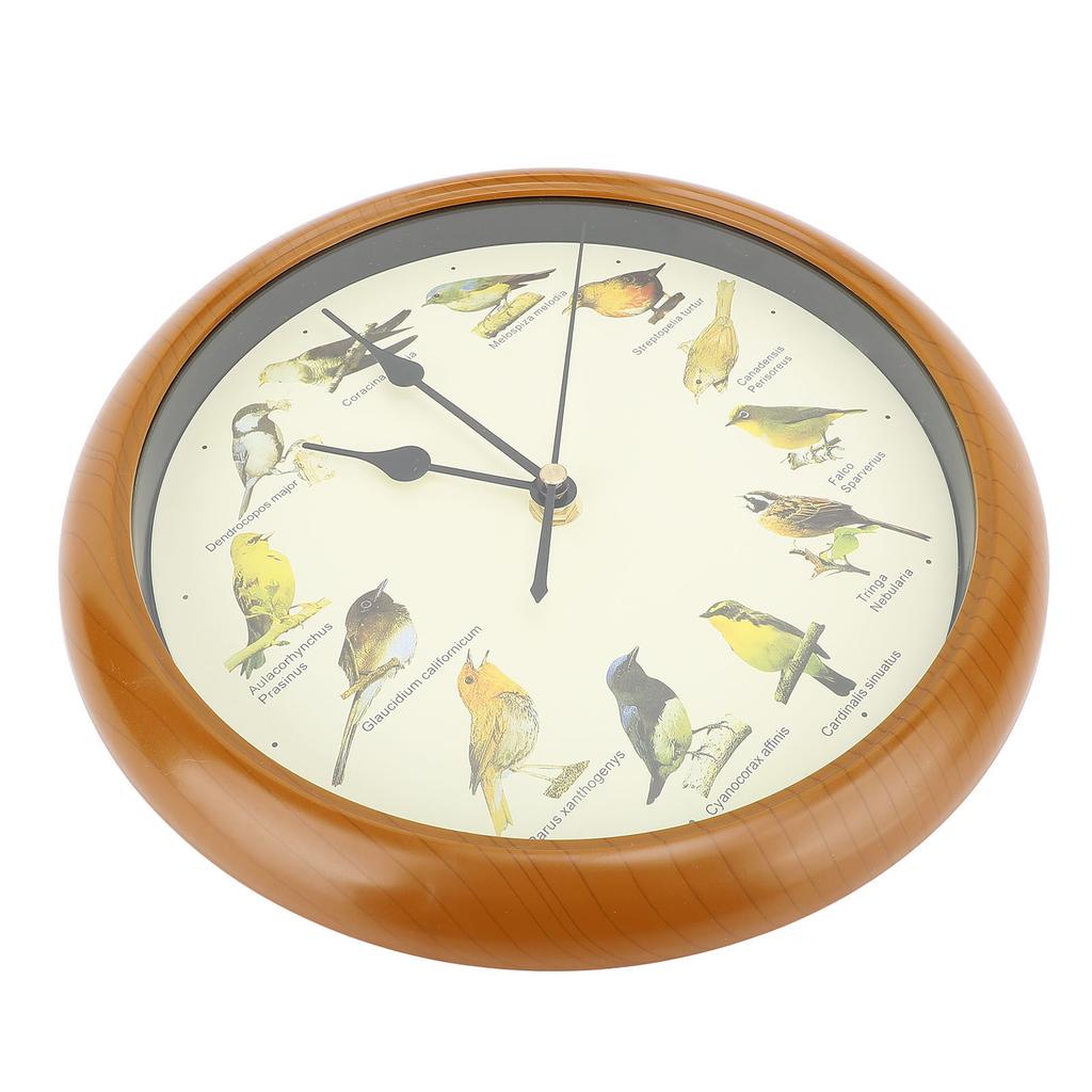 10 Inch Wall Clock Multipurpose Cuckoo Round Silent Punctual Bird Calls Christmas Music Indoor Wall Clocks for Living Room