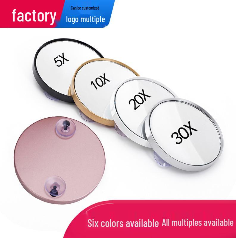 10/20/30X Portable Handheld Suction Cup Magnifying Makeup Mirror 10X Magnifying Glass, Bubble Wrap розовый