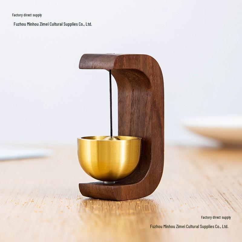 Japanese-Style Solid Wood Doorbell with Suction Cup - Entry Alert & Wind Chime Door Hanger