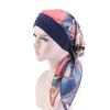 New fashion printed flowers women inner hijabs caps muslim head scarf turban bonnet ready to wear ladies wrap under hijab cap