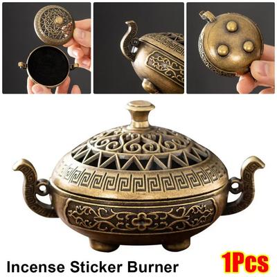 1 Pièce Alliage Lotus Brûleur d'Encens Bois de Santal Poêle à Trois Pieds Décoration Maison Bureau