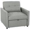 3-in-1 Sleeper Chair, Pull-Out Sofa Bed Chair with Adjustable Backrest, Grey