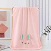 High-density Coral Fleece Towel Cartoon Three-dimensional Cute Rabbit Ears Face Towel Thickened Without Shedding Hair Embroidered Men's and Women's