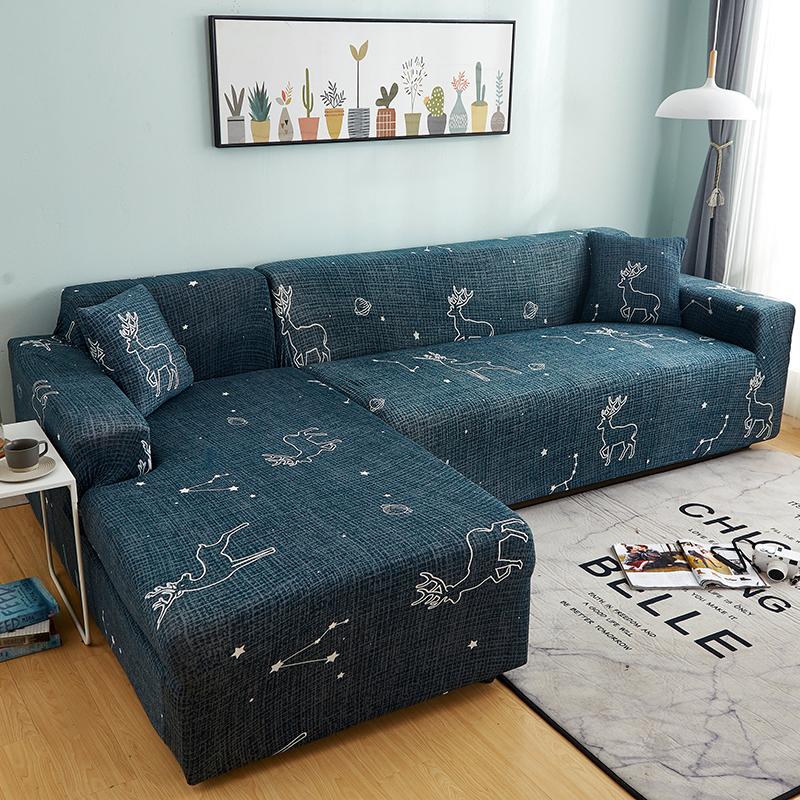 Leaves Elastic Corner Adjustable Sofa Cover 2 3 4 Seater Chaise Longue Sofa Decorative L Shape Protection Cover