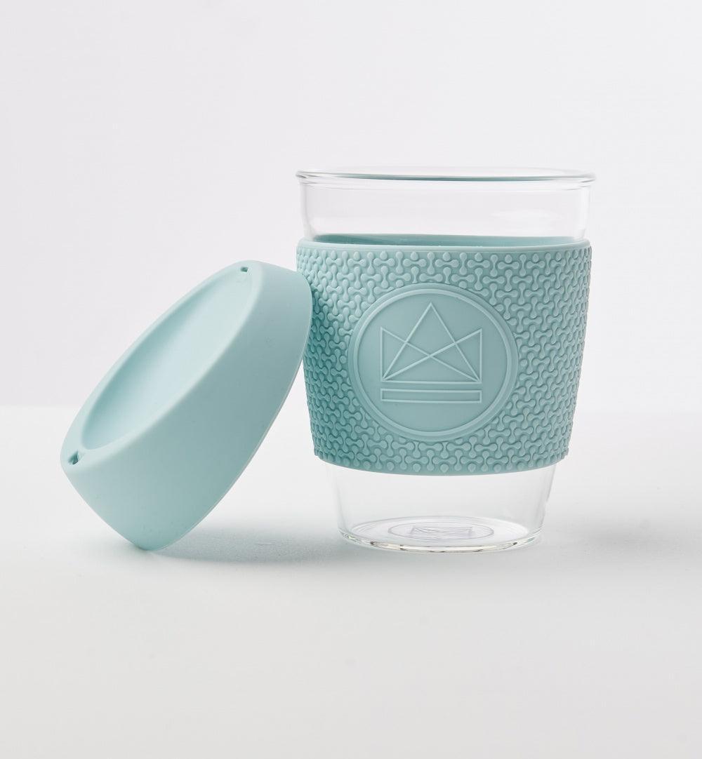 

Reusable Glass Coffee Cup - 340ml - Sea Breeze
