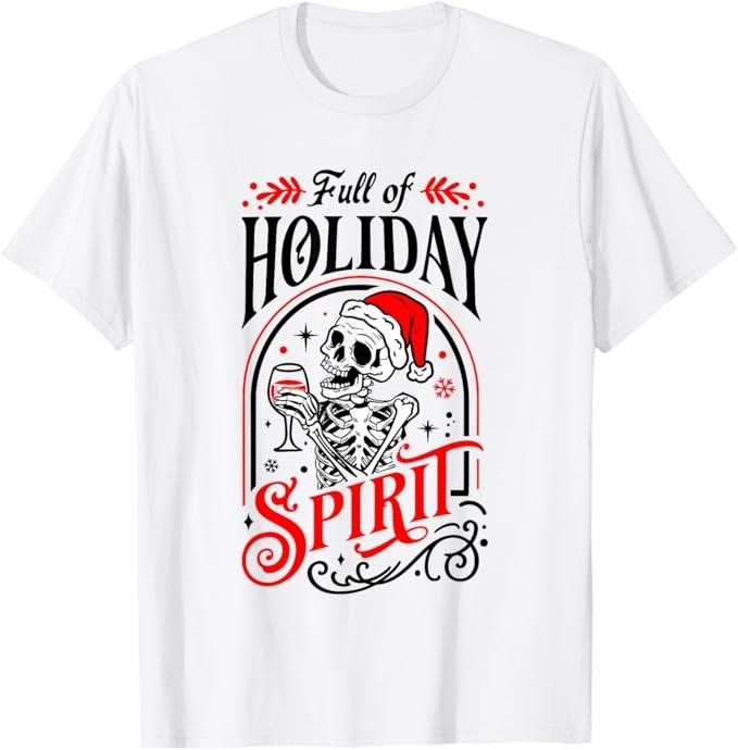 

Full Of Holiday Christmas Skeleton Spirit Drinking Wine Pj T-Shirt 5XL різнокольоровий