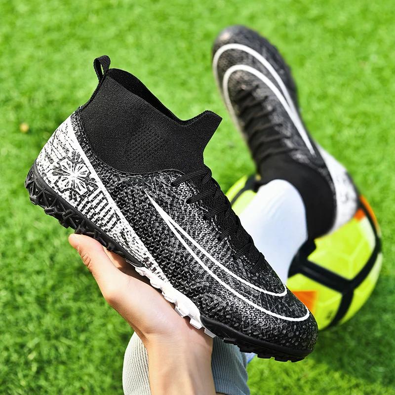 Men Society Football Boot Original Artificial Grass Long Spikes Football Futsal Shoes Outdoor Sports Soccer Shoes for Man