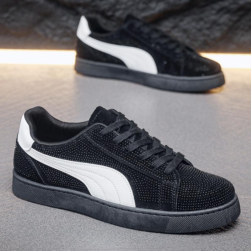 

Мужские повседневные туфли на красной подошве, обувь для скейтборда для духовного общества, модный тренд, обувь из натуральной микрофибры, маленькие белые туфли, ночной клуб 39