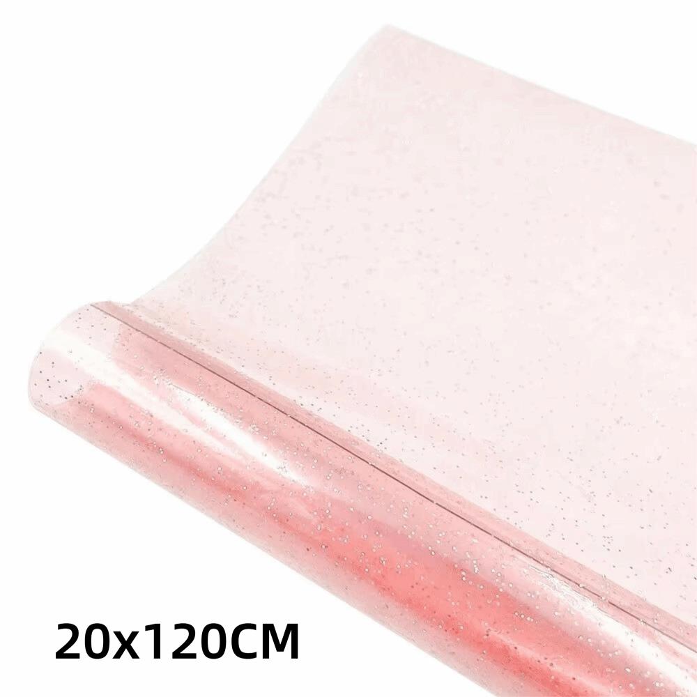 Flexible Transparent Vinyl Fabric Glitter Faux Synthetic Leather  Phone Covers