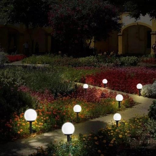 Lampa Solarna Ogrodowa Mocna Biała Kula Led Duża Xxl 2 Sztuki
