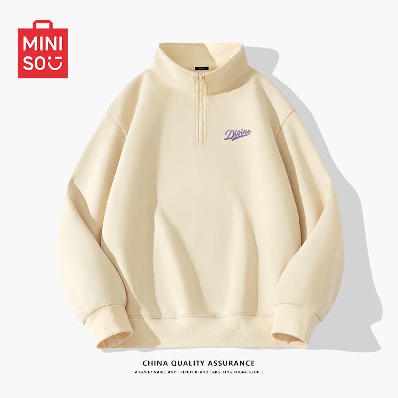 

MINISO Men s Half-Zip Stand Collar Sweatshirt 2XL