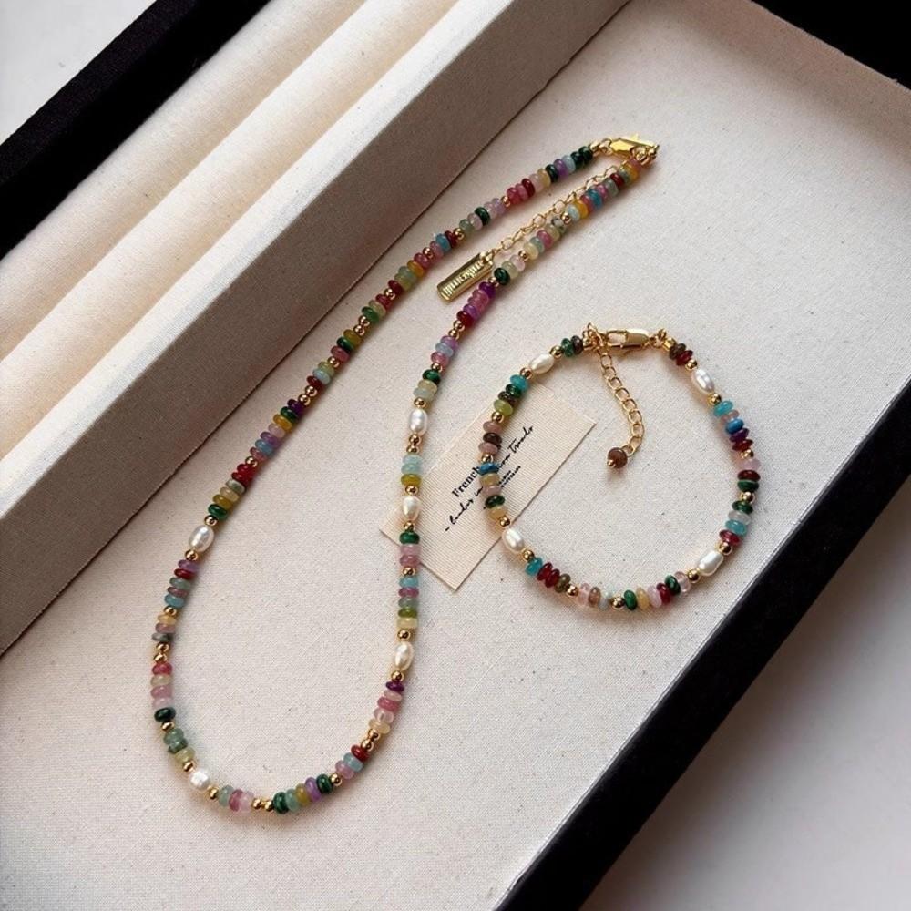 Natural Freshwater Pearl Necklace Bracelet Elegant Adjustable Beads Stone Jewelry Colorful Hand Chain Female Jewelry Women