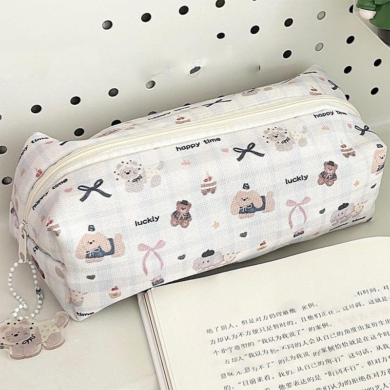 Cute Cartoon Puppy Pencil Pouch Large Capacity Stationery Storage Bag Small Makeup Bag School Office Supplies Student Gifts