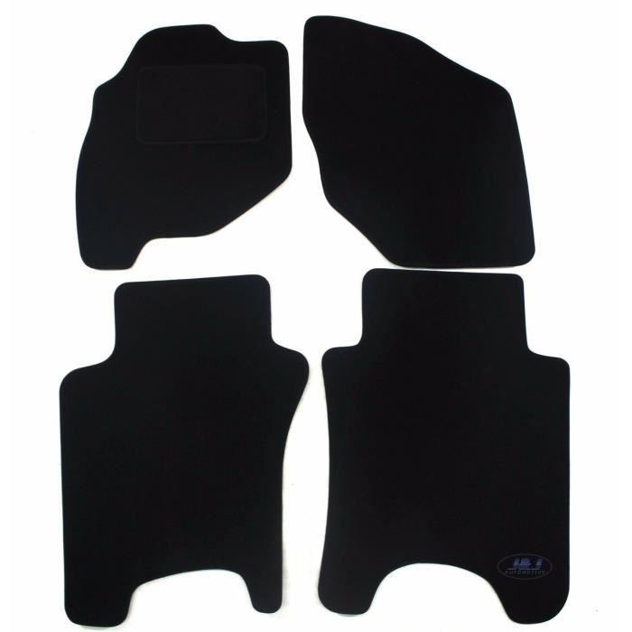 Tapis de Sol Noir Velours - J&amp;J AUTOMOTIVE - Honda Jazz 2002-2008 - Sur Mesure - Antidérapant - Imperméable