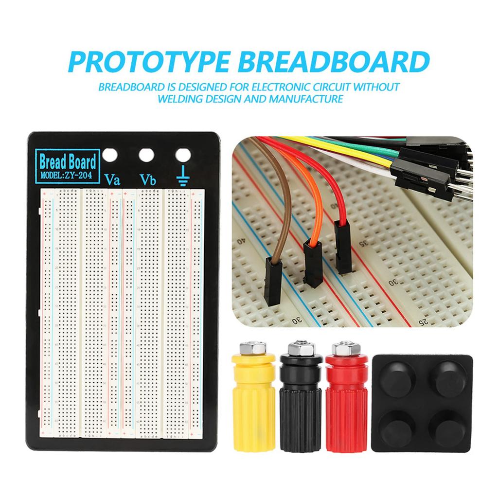 1660 Points Holes Plug In Breadboard Test Bed Free Solder Circuit Test