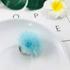Opening Adjustable Pompom Fur Ball Ring Alloy Ring Cute Fur Ball Mink Hair Finger Ring  Women