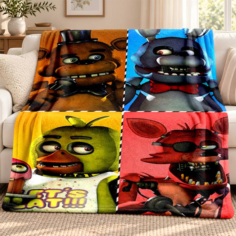Coperta Five Nights at Freddy Coperta in Flanella Morbida Accogliente Peluche Coperta da Divano Letto Leggera Decorazione per la Casa Campeggio all'Aperto