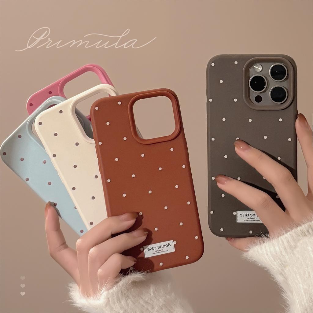 Korean Polka Dot Simple Phone Case Compatible and Suitable for iPhone 16 15 14 13/12promax