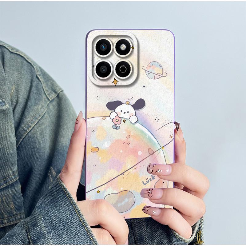 

For Honor X7C Capa 200 Smart Phone Case Play 60 Plus ALT-AN00 Soft Silicone Funda Sweet Painted Cartoon Flower Printed Cover Honor X7C