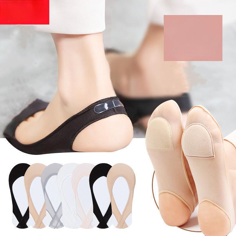 

1 пара невидимых носков-лодочек, женские летние силиконовые нескользящие носки для обуви на высоком каблуке, тонкие шелковые носки до половины ладони, новинка