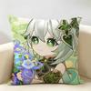 Nahida Genshin Impact Cushion Cover Natural Linen Organic Fabric DoubleSided Printing Room Sofa Decor Pillow Case