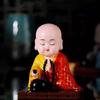 Solar Buddhist Monk Dashboard Ornament ABS Crafted Car Accessory Dashboard Ornament for Home Wealth Health