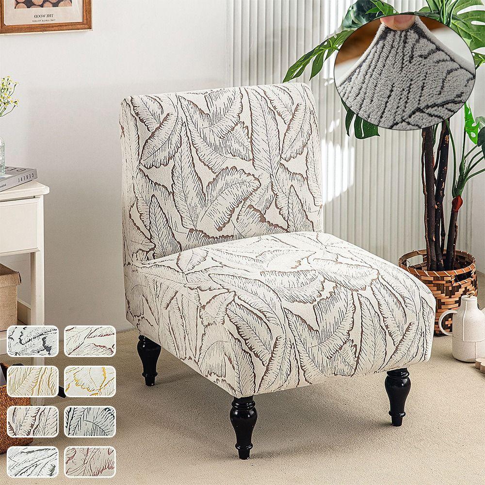 Printed Armless Chair Cover Washable Furniture Protector Cover Durable Single Sofa Slipcover