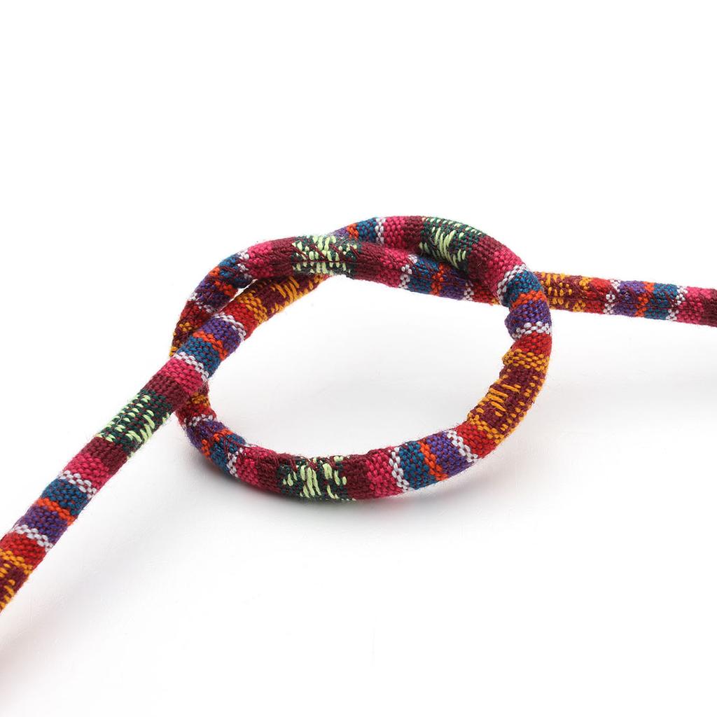 6mm Round Cotton Cords Handmade Colorful Ethnic Style Jewelry Rope For Ornament Making DIY Crafts Bracelet Necklace Accessories