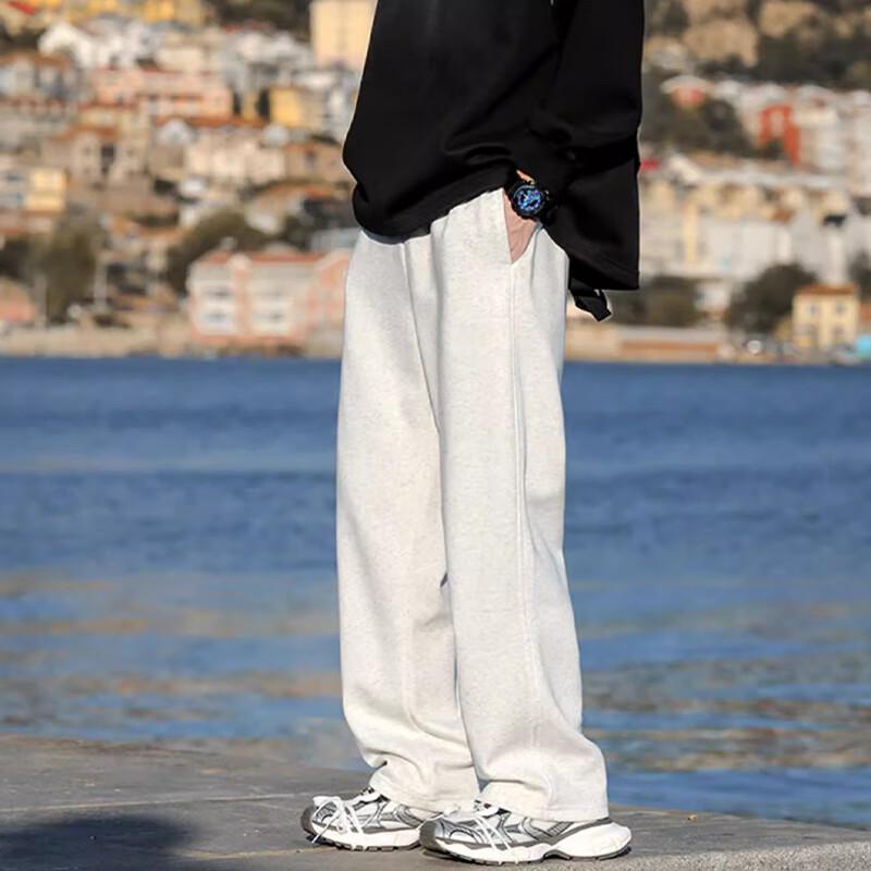 Homlean Men's American Retro Wide-Leg Casual Pants AN04