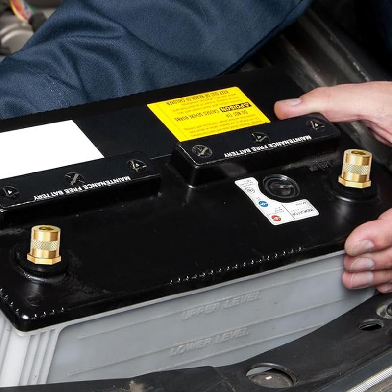 Battery Terminal Connector Multipurpose M8 Thread Brass Side Post Threaded Terminal Stud End Sturdy Battery Terminal Charging