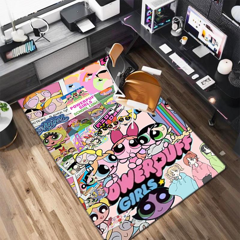 1Pc The Powerpuff Girls Printed rectangle carpet, home door mat, outdoor travel protection carpet A12