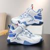 Mid Big Kids Basketball Shoes With Spiral Button Boys Athletic Sneakers for Fall
