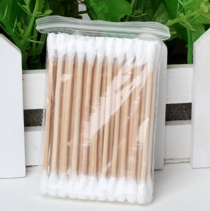 Maioli 100 Disposable Double-Headed Cotton Swabs for Makeup and Ear Cleaning