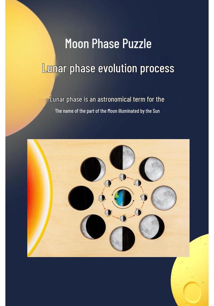 Wooden Solar System & Continents Cognitive Puzzle Toy
