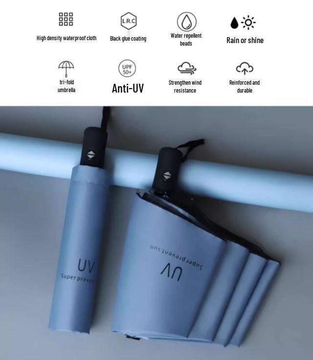 Durable Semi-Automatic UV-Resistant Folding Sun Umbrella for Students