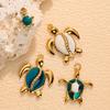 Stainless Steel Starfish & Sea Turtle Shell Pendant Earrings for Women