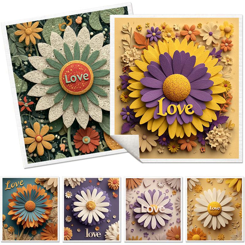 

6PCS Retro Flower Pattern Swedish Dishcloths Eco-Friendly Dish Rags Reusable Absorbent Dish Towels Kitchen Washable Cleaning Cloths 6 PCS різнокольоровий