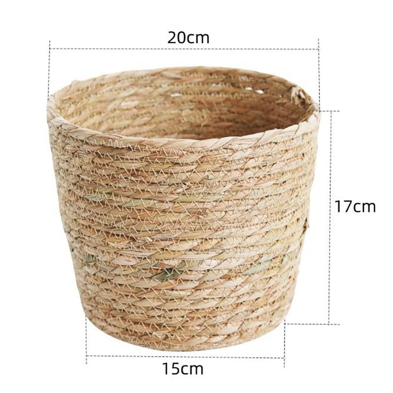 

Ведро для объятий из соломы, плетеный цветочный горшок, плетеная корзина, ротанговый цветочный горшок, корзины для хранения, цветочная корзина Little Bear Hugs A4