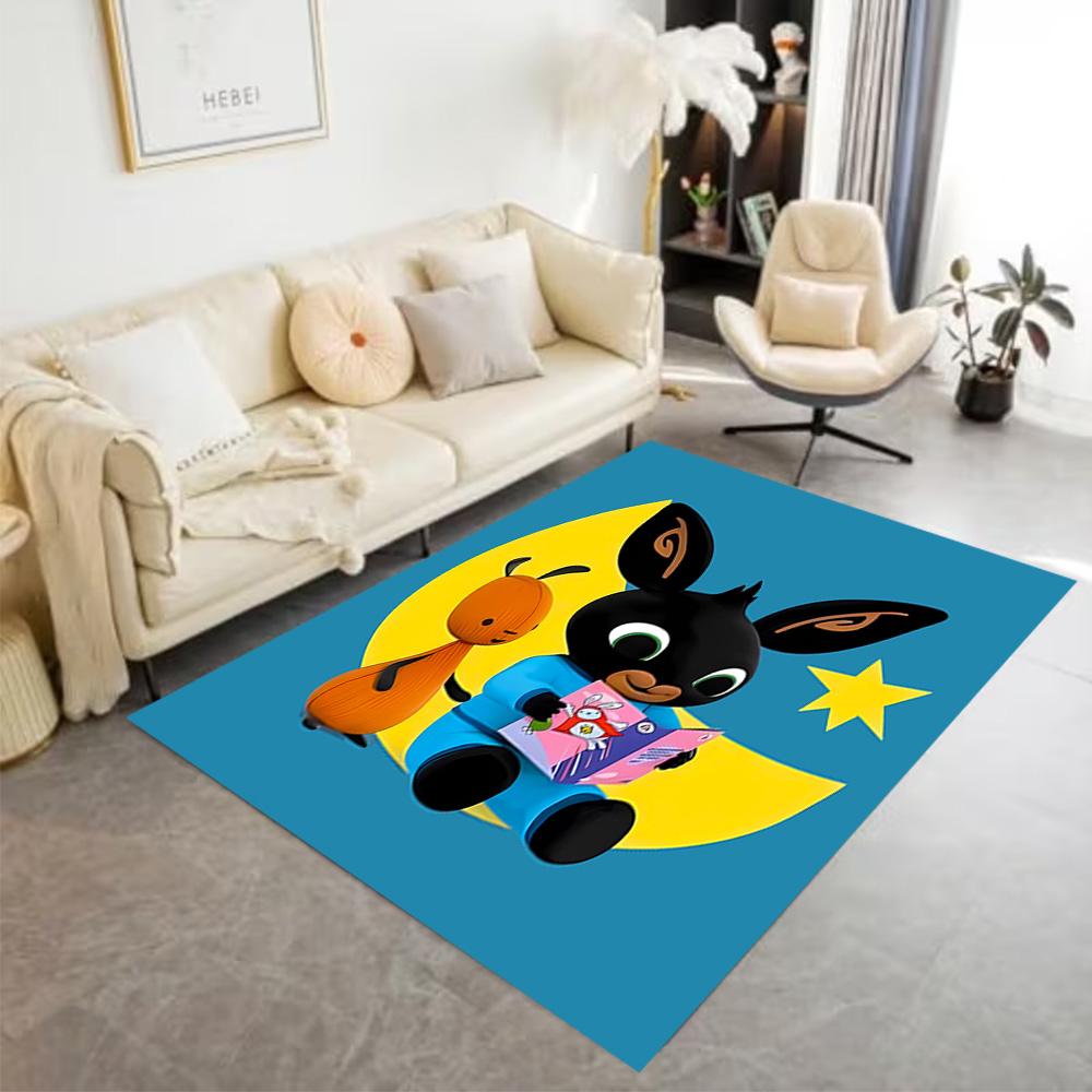 Panda Bunny Friends Area Rug Design for Game Room Kitchen Outdoor Foyer Antislip Carpet Decorate Offices Perfect Birthday/Christmas Gift Idea