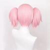 Anime Madoka Kaname Cosplay Synthetik-Perücke Hohe Qualität Rosa Kurze Clip-Pferdeschwänze Hitzebeständiges Haar Party Anime Cosplay-Perücken