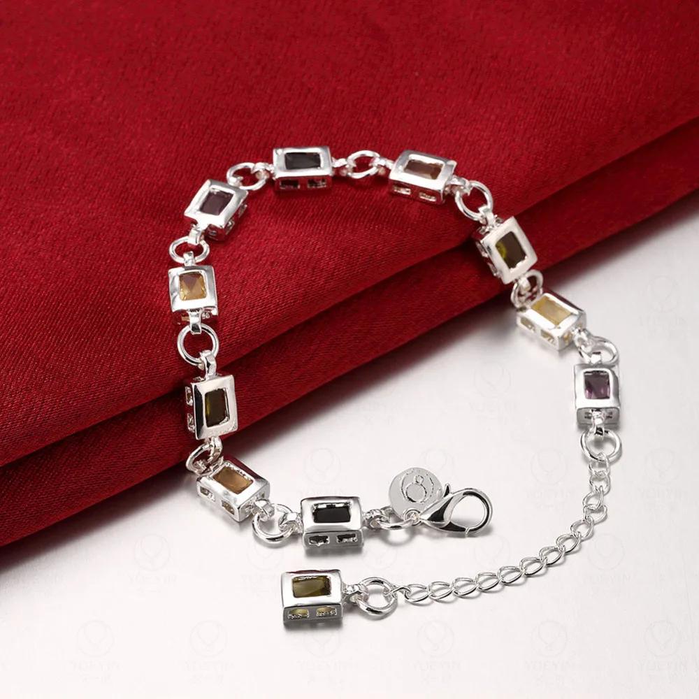 Elegantes Pulseras de Encanto de Cobre Zirconia Cadena Joyería de Cristal Moda para Mujeres Fiesta de Boda Bonitas