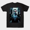 T-shirt Homme Noir Imprimé Terminator Impression sur Papier de Transfert sans Découpe T-shirt en Coton