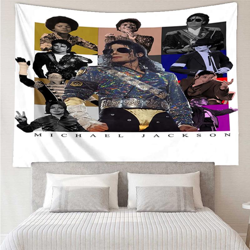 Michael-Jackson Print Tapestry, Backdrop, Easy Setup, Ideal for Bedroom, Office & Living Room, with Aesthetic Wall Hanging Decor.