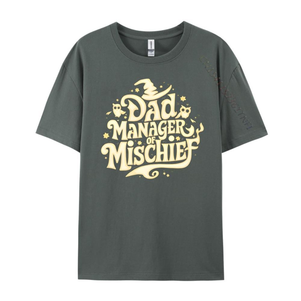 Funny Men Magical Dad Manager Of Mischief Oversized T Shirt Meme Tshirt St Patricks Day Graphic Camiseta