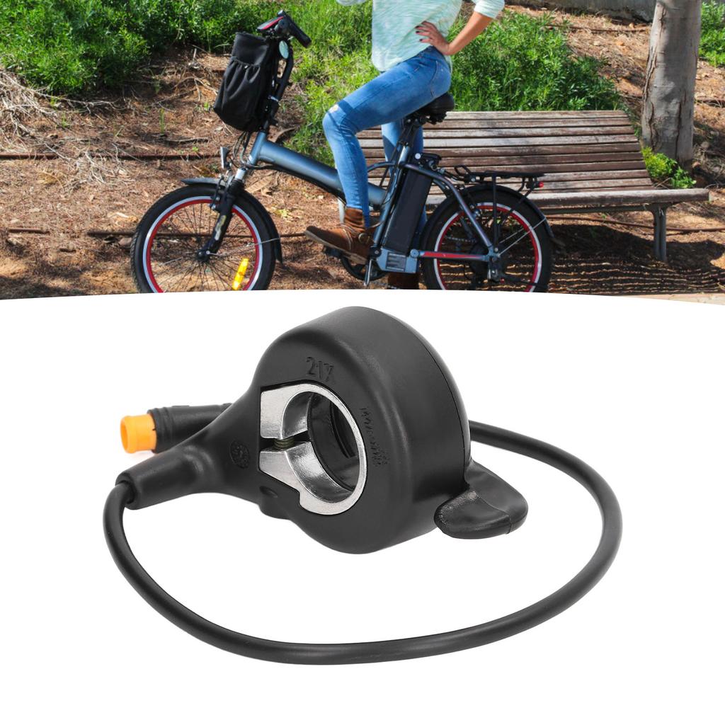 Electric Bike Thumb Throttle ABS Metal Waterproof Connector Bicycle Accessories Fit for 24V to 72V Electric Scooter