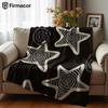 Swirl Star Lightweight Microfiber Soft Christmas Fleece Blanket Warm Cozy Throw for Bed Sofa Office Travel All Season