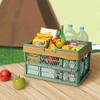 Picnic Basket Foldable Medium Japanese Style Portable Handle Travel Carrying Basket for Outdoor Home Green with Coffee