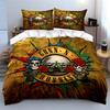 Skull and Roses Graphic Print Bedding Duvet Cover Set Duvet Cover Pillowcases  (1*Duvet Cover 2*Pillowcases, without duvet insert)
